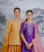 Silk Chanderi Suit with Pithon Hand Embrodiray Orgnza Dupta
