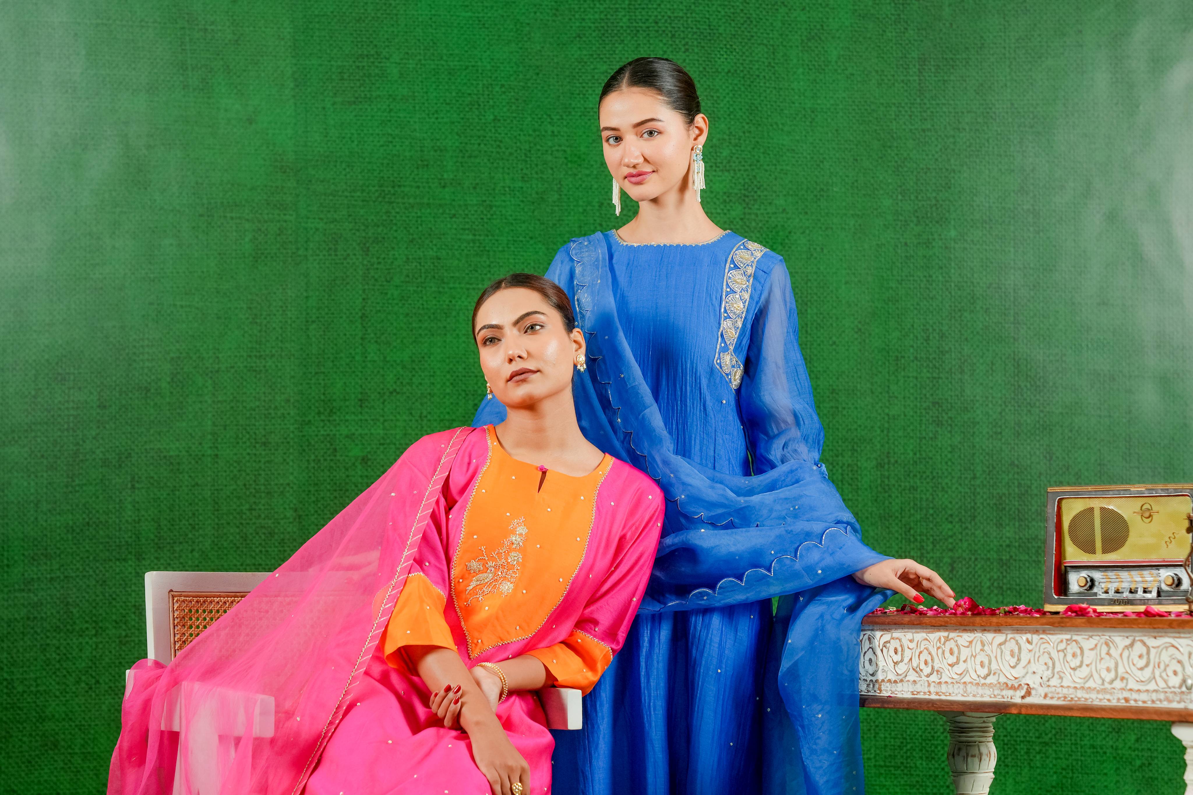 Mul Chanderi Suit with Orgnza Dupta Pure Zardozi Handwork