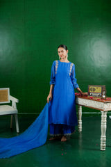 Mul Chanderi Suit with Orgnza Dupta Pure Zardozi Handwork