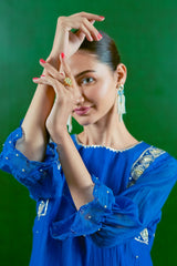 Mul Chanderi Suit with Orgnza Dupta Pure Zardozi Handwork