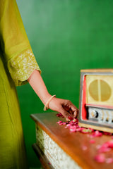 Mul Chanderi Suit with Orgnza Duptta Detail with Printest 