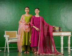 Pure Mul Chanderi Orgnza Dupta Pure Hand Embrodiray with Heavy Dupta Details with Printest Neck Designs 