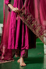 Pure Mul Chanderi Orgnza Dupta Pure Hand Embrodiray with Heavy Dupta Details with Printest Neck Designs 