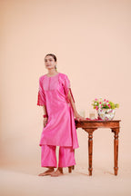 Silk Chanderi suit orgnza dupta patch work with Dabka hand Embrodiray