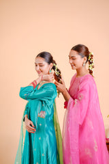 Silk Chanderi Suit Suot Pure Orgnza Aline Suit Pure Hand Work Dupta Detail With Kiran