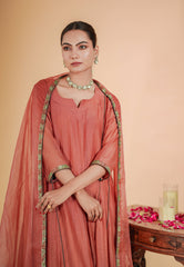 Mul Chanderi Suit Orgnza Dupta Sequence Hand Embrodiray