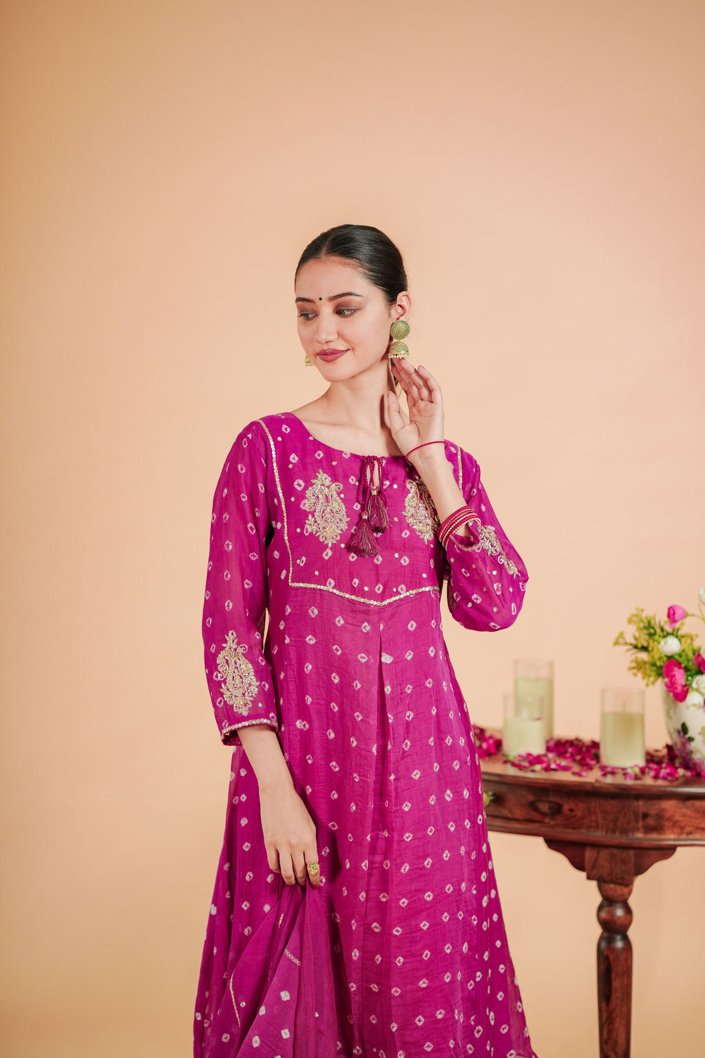 Mul Chanderi with Bhadani or Hand Embrodira