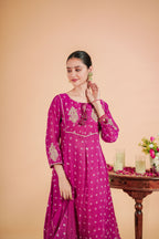 Mul Chanderi with Bhadani or Hand Embrodira