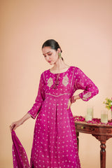 Mul Chanderi with Bhadani or Hand Embrodira