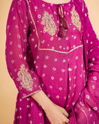 Mul Chanderi with Bhadani or Hand Embrodira