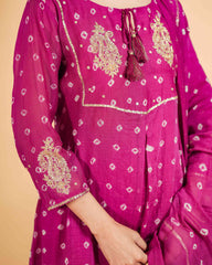 Mul Chanderi with Bhadani or Hand Embrodira