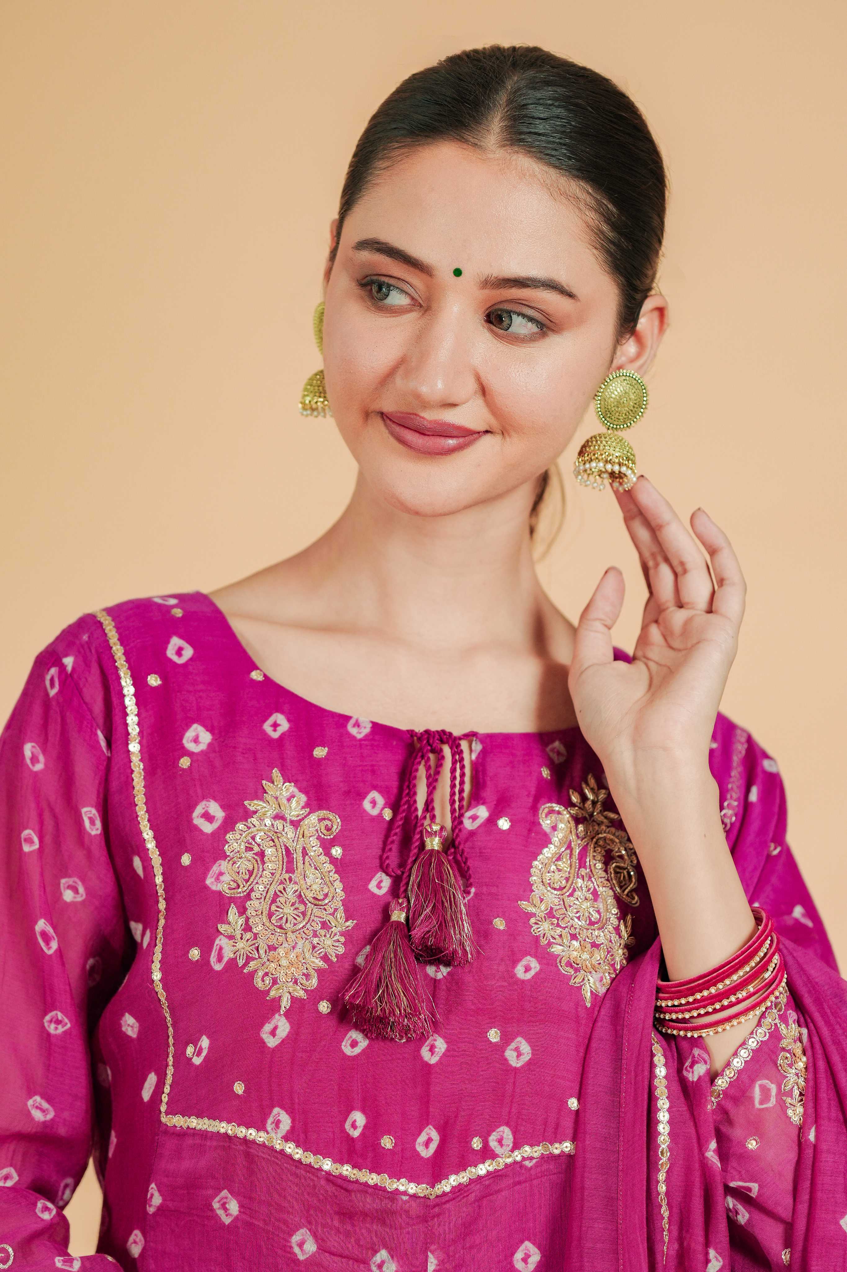 Mul Chanderi with Bhadani or Hand Embrodira