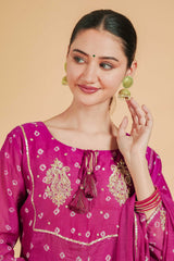 Mul Chanderi with Bhadani or Hand Embrodira