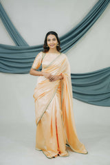 Pure China Silk Saree with Handcrafted Dabka Sequin Embroidery