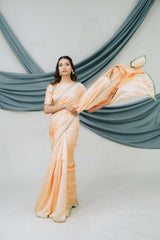 Pure China Silk Saree with Handcrafted Dabka Sequin Embroidery