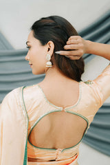 Pure China Silk Saree with Handcrafted Dabka Sequin Embroidery