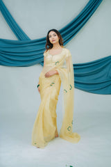 Pure Organza Saree with Exquisite Handcrafted Stone Embroidery