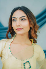 Pure Organza Saree with Exquisite Handcrafted Stone Embroidery