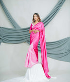 Pure China Silk Saree with Elegant Triple-Shade Finish and Handcrafted Kardana & Dabka Embroidery