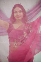 Pure Organza Saree with Classic Zardozi Hand Embroidery