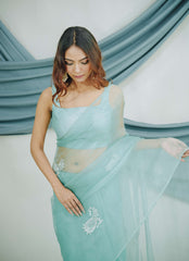 Pure Organza Saree with Exquisite Zardozi Hand Embroidery
