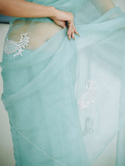 Pure Organza Saree with Exquisite Zardozi Hand Embroidery