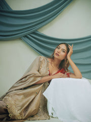 Pure Kora Silk Saree with Gzai Hand Embroidery Highlights