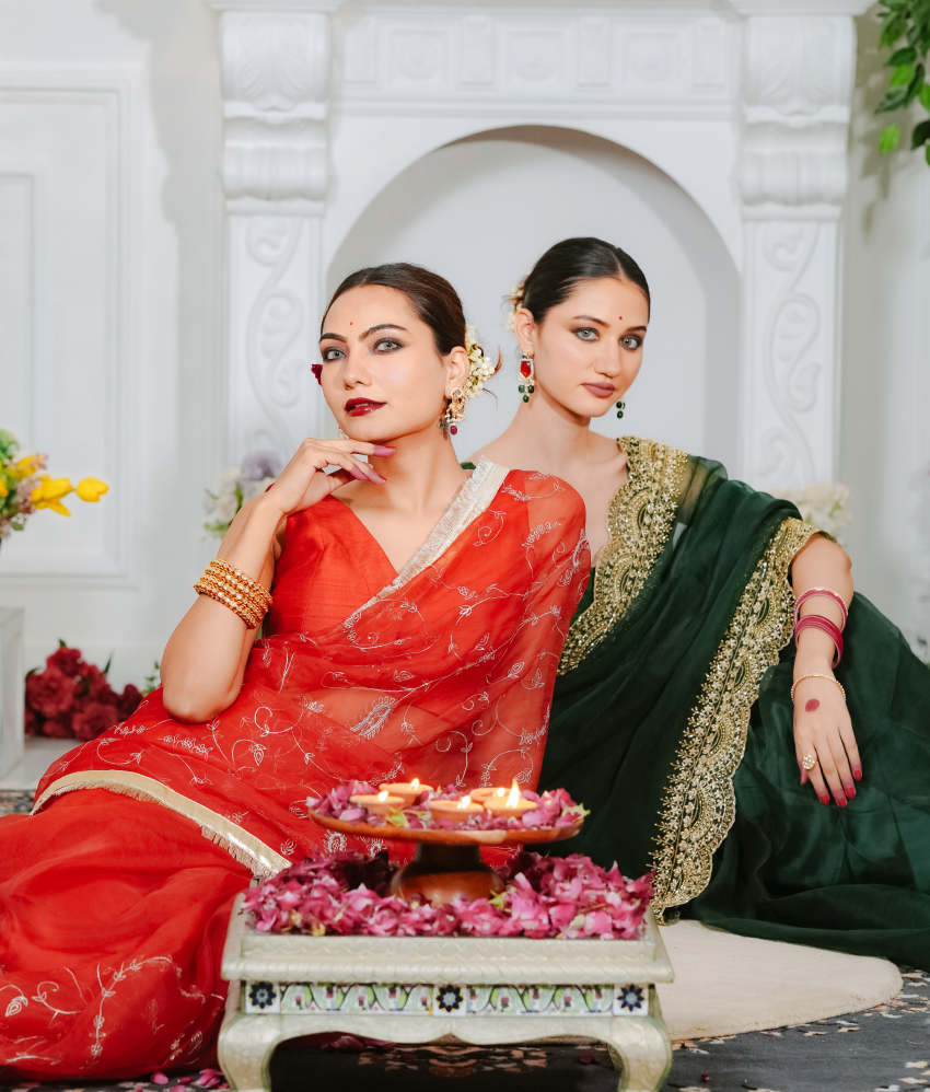 Pure orgnza with zari hand work saree unstitched blouse raw silk