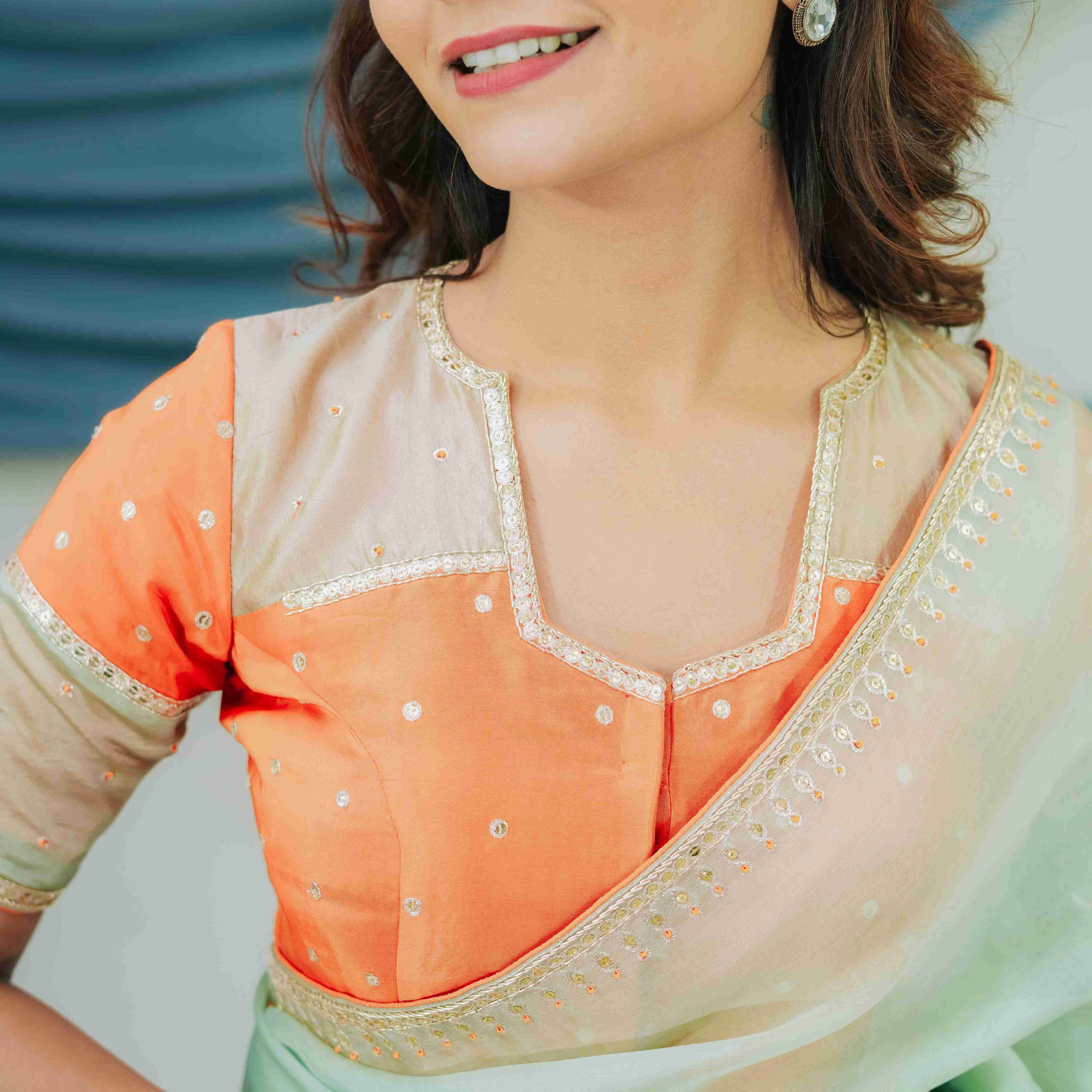 Organza Saree with Dabka Work 