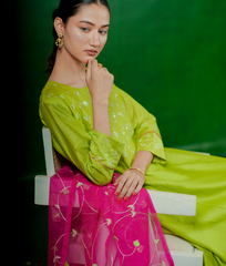 Silk chanderi orgnza dupta