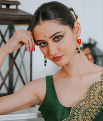 Pure Orgnza with Pearl & Baka Handwork Raw Silk Blouse