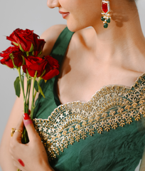 Pure Orgnza with Pearl & Baka Handwork Raw Silk Blouse