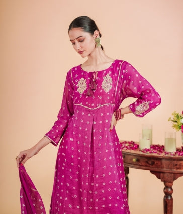 Mul Chanderi with Bhadani or Hand Embrodira