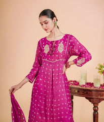 Mul Chanderi with Bhadani or Hand Embrodira