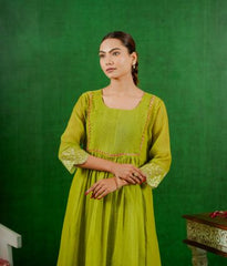 Mul Chanderi Suit with Orgnza Duptta Detail with Printest 