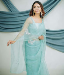 Pure Organza Saree with Exquisite Zardozi Hand Embroidery