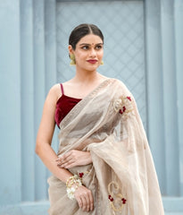 Pure Tissue saree velvet blouse