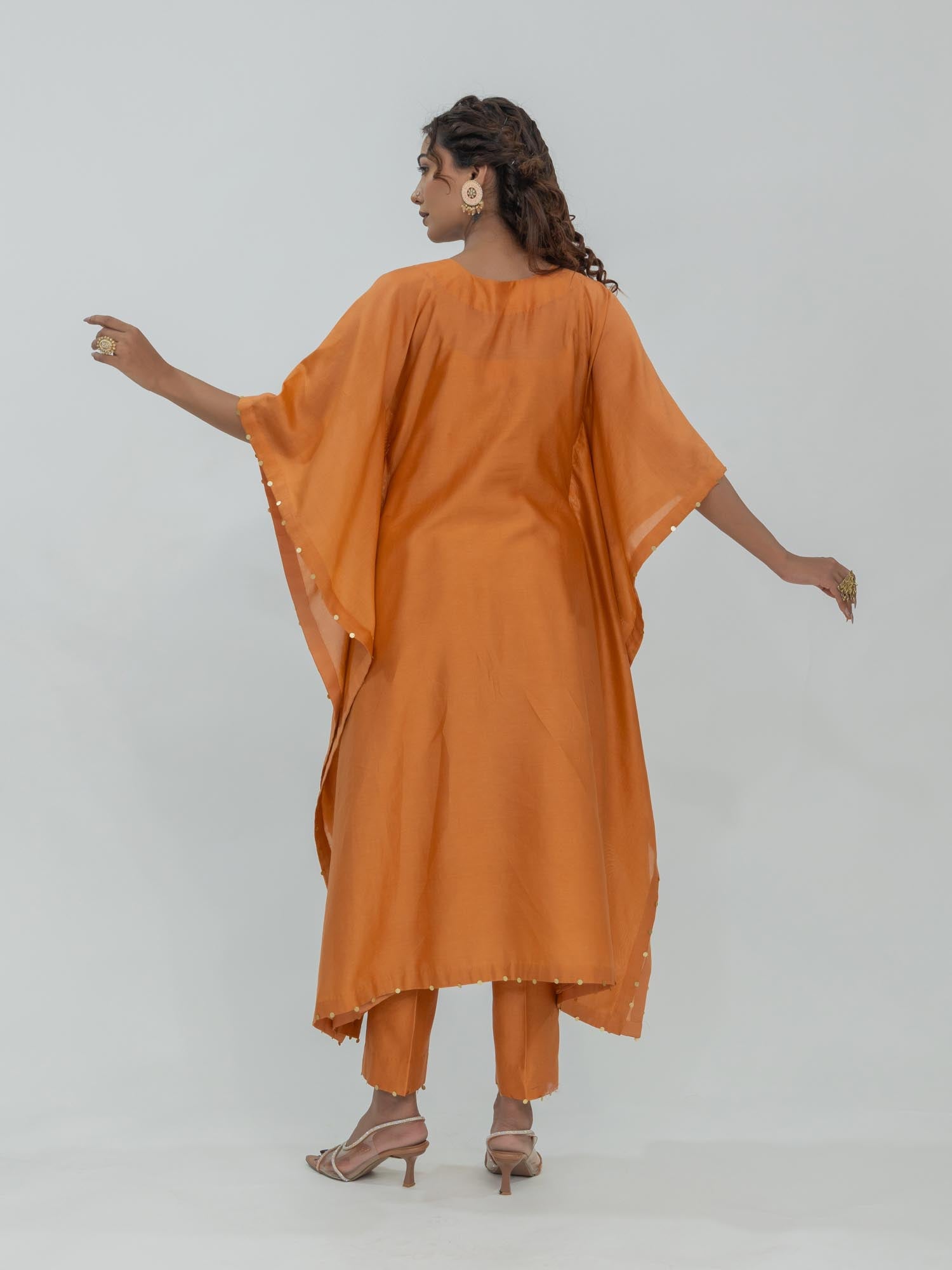Pure Chanderi Silk Kaftan and Bottom