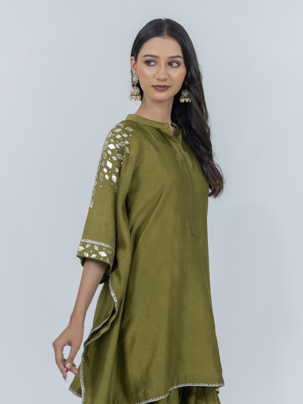 Pure Chanderi Silk Kaftan and Bottom