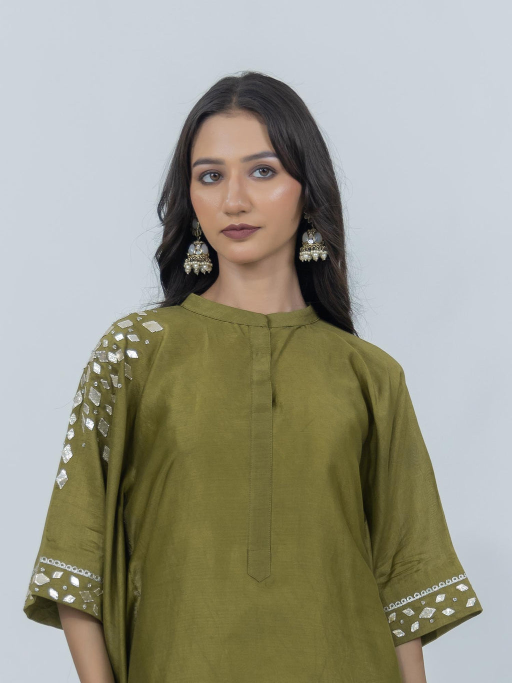 Pure Chanderi Silk Kaftan and Bottom