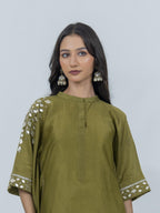 Pure Chanderi Silk Kaftan and Bottom