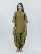 Pure Chanderi Silk Kaftan and Bottom