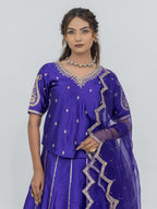 Pure Chiniya Silk Lehenga Choli with Organza Dupatta