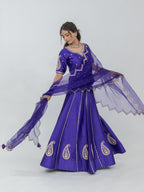 Pure Chiniya Silk Lehenga Choli with Organza Dupatta