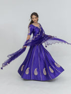 Pure Chiniya Silk Lehenga Choli with Organza Dupatta
