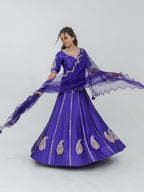 Pure Chiniya Silk Lehenga Choli with Organza Dupatta