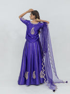 Pure Chiniya Silk Lehenga Choli with Organza Dupatta