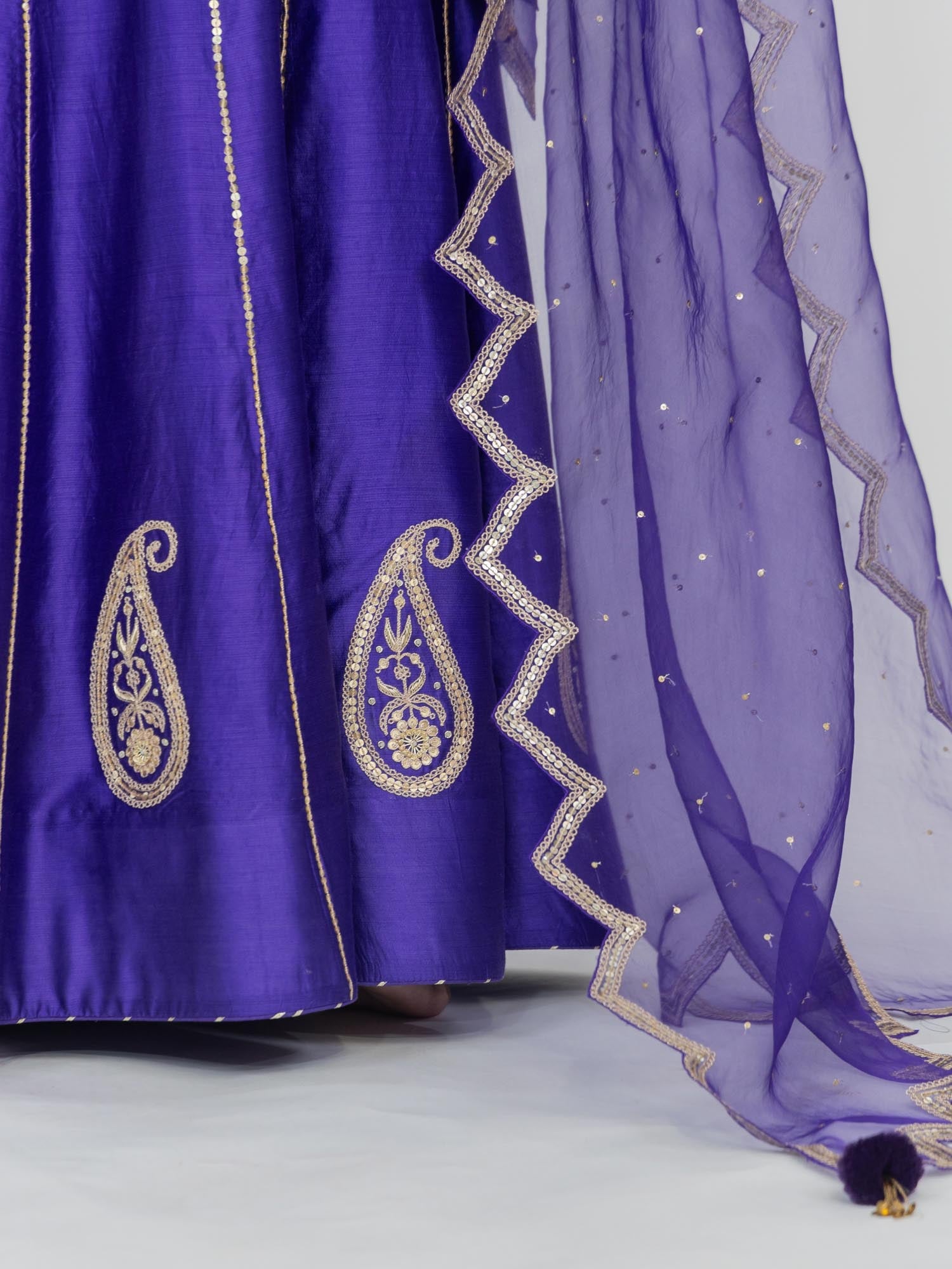 Pure Chiniya Silk Lehenga Choli with Organza Dupatta
