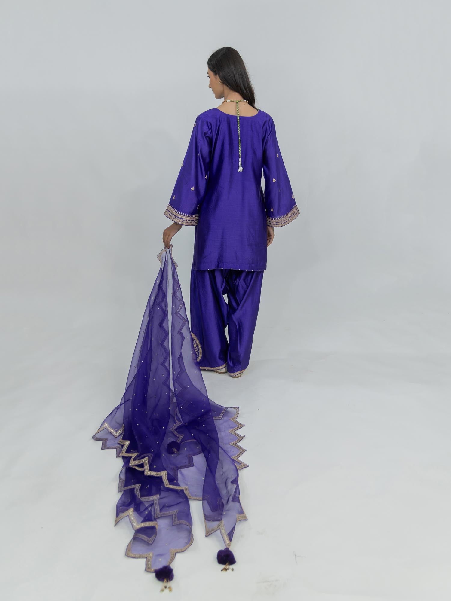 Pure Chiniya Silk Kurta and Bottom with Sheer Dupatta