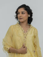 Pure Chiniya Silk Kurti and Bottom with Organza Dupatta